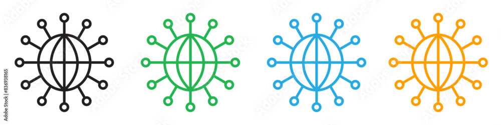Globalization icon showing international connectivity and trade, suitable for business, travel, and economic development Globalization icon showing international connectivity and trade, suitable for business, travel, and economic development
