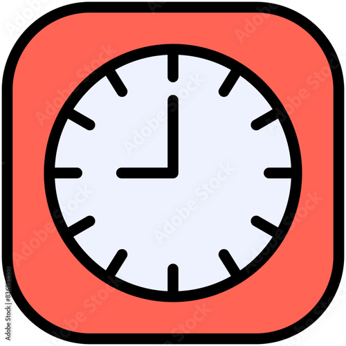 nine hours filled line icon