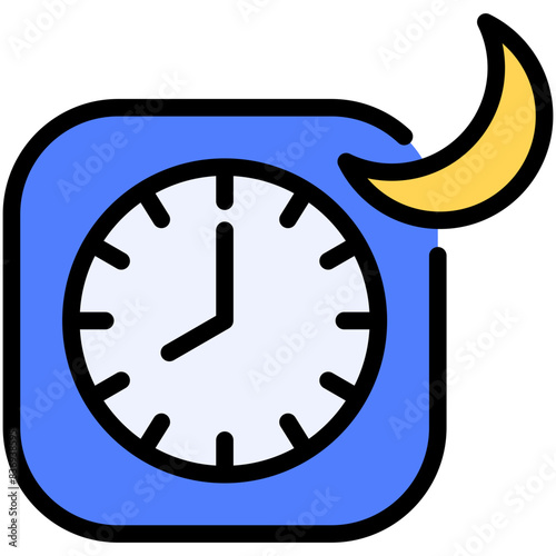 eight pm filled line icon