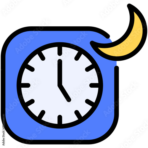 five pm filled line icon