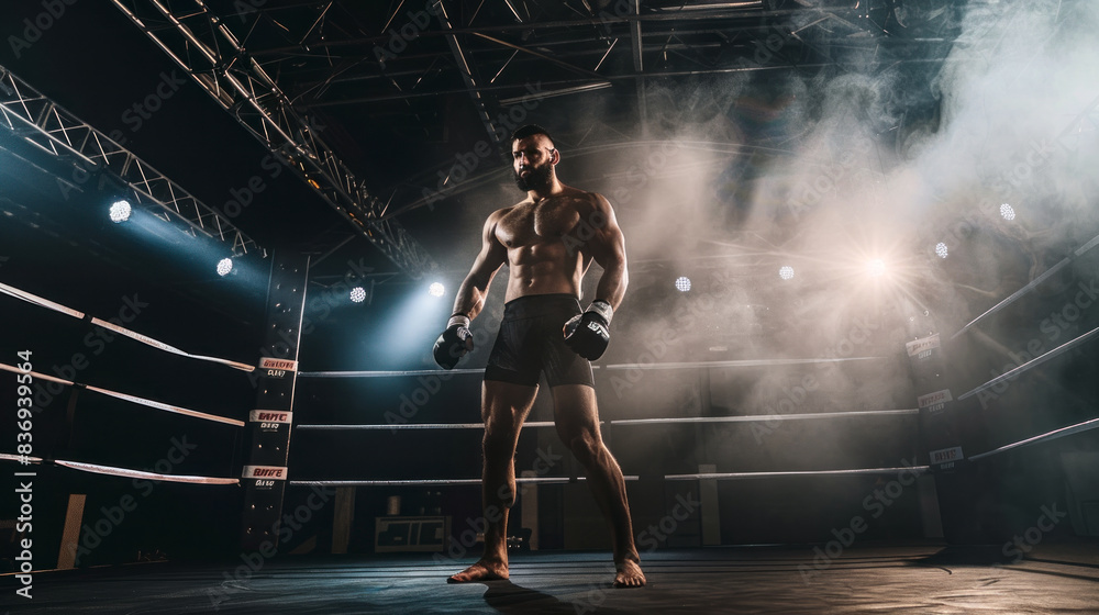 Martial arts fighter in the ring Martial arts fighter in the ring