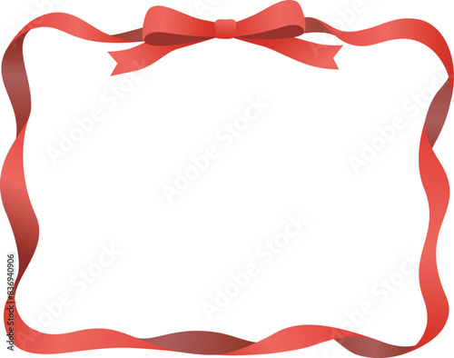 リボンフレーム　赤