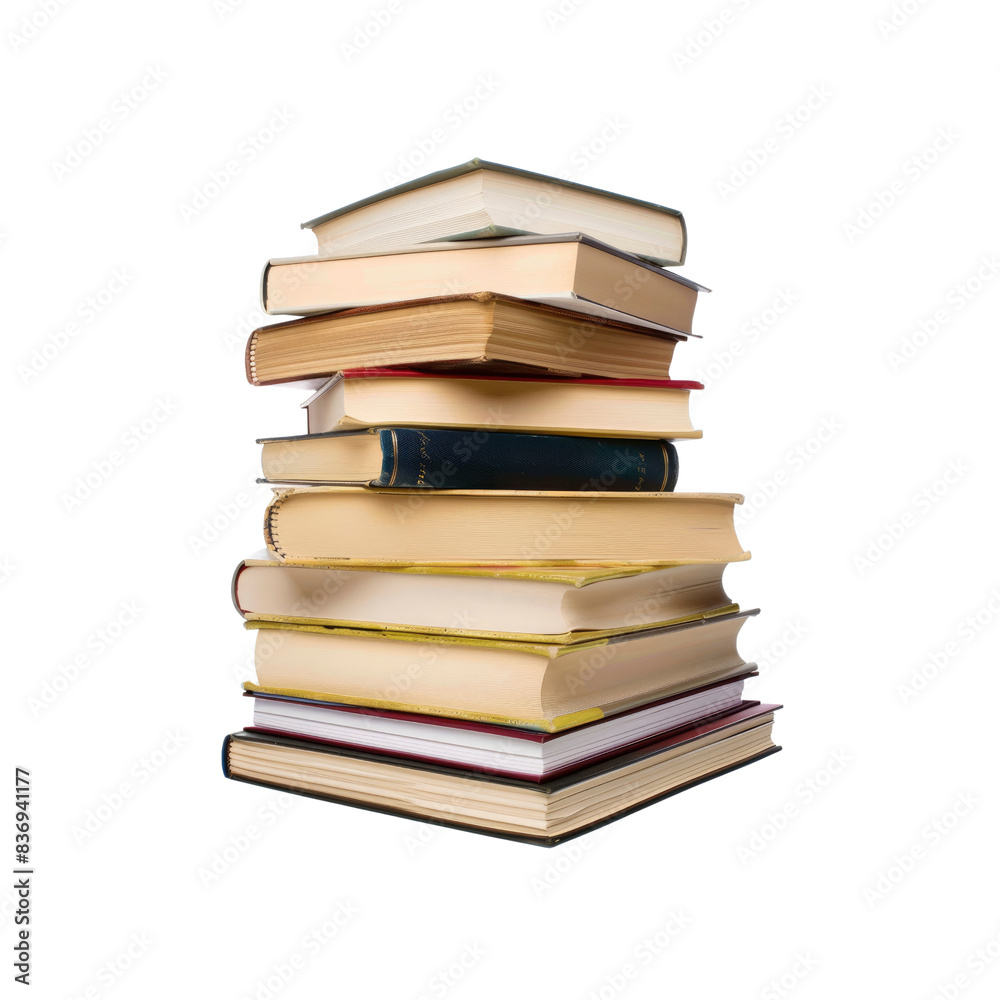 A Stack Of Books Stands As A Testament To Knowledge Against The Blank Canvas A Stack Of Books Stands As A Testament To Knowledge Against The Blank Canvas