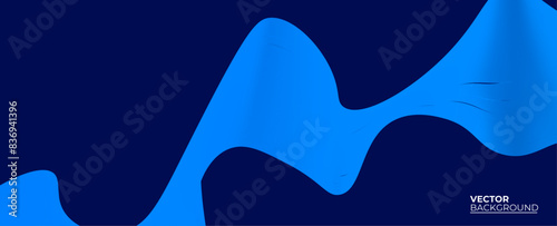 Abstract blue background with flowing lines for futuristic concept. Dynamic waves. relaxing music sound or technology. banner, cover, poster, flyer, card. vector illustration
