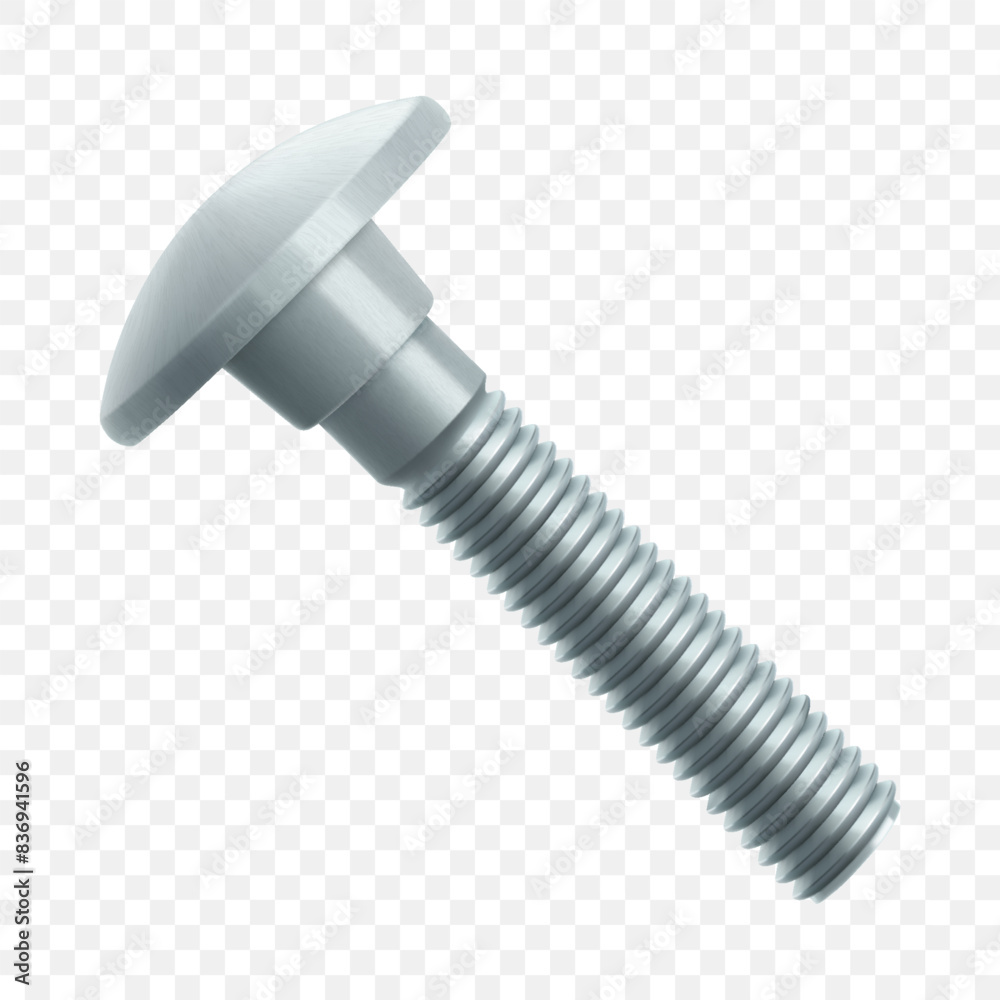 Isometric vector illustration steel bolt and hex nut isolated on white ...