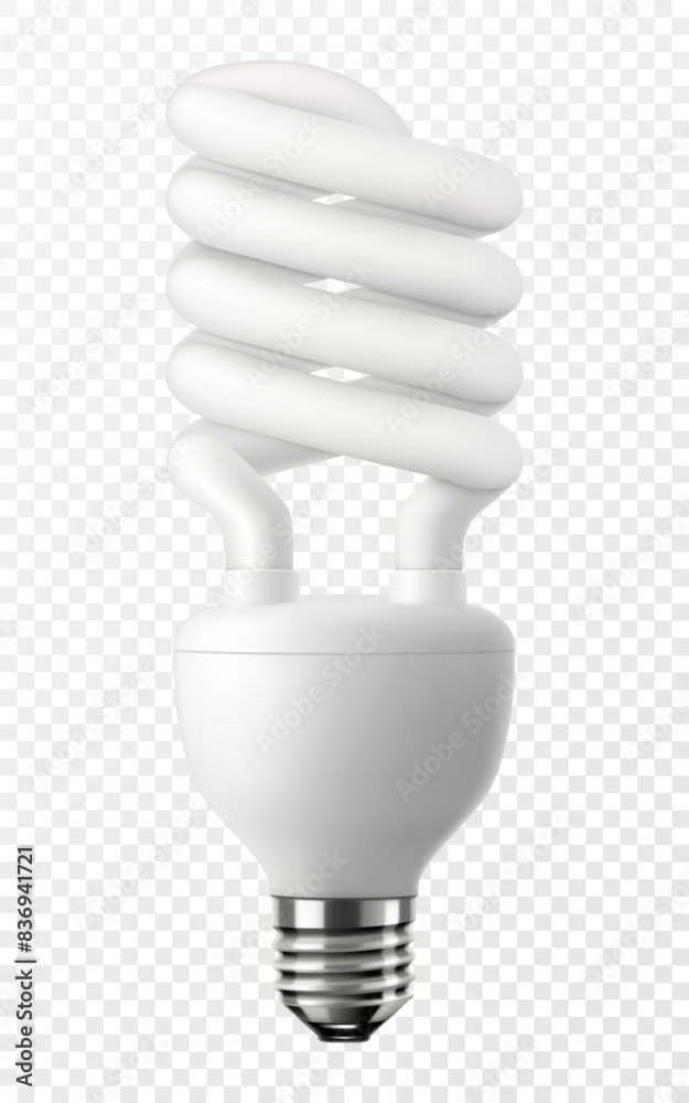 LED light emitting diode energy saving light bulb, economical lightbulb, isolated on transparent background, 3d vector realistic illustration. Energy saving and ecology themes design LED light emitting diode energy saving light bulb, economical lightbulb, isolated on transparent background, 3d vector realistic illustration. Energy saving and ecology themes design