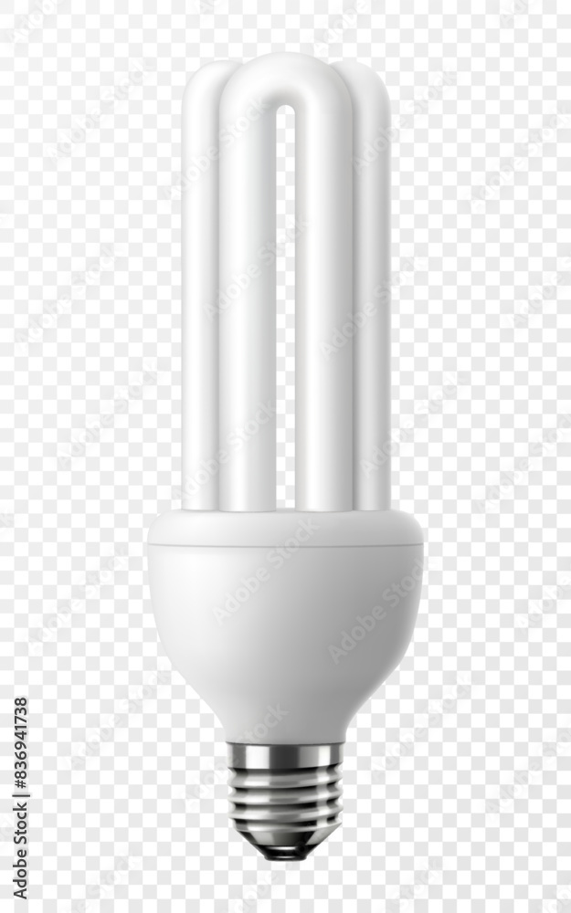 LED light emitting diode energy saving light bulb, economical lightbulb, isolated on transparent background, 3d vector realistic illustration. Energy saving and ecology themes design LED light emitting diode energy saving light bulb, economical lightbulb, isolated on transparent background, 3d vector realistic illustration. Energy saving and ecology themes design