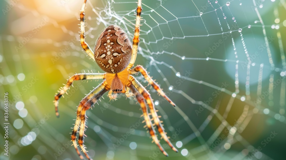 A macro shot of a spider weaving its intricate web, demonstrating the complexity and beauty of the natural world. A macro shot of a spider weaving its intricate web, demonstrating the complexity and beauty of the natural world.
