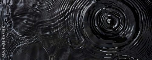 Black Water surface with gentle ripples and concentric rings, capturing the serene and refreshing essence of calm water
