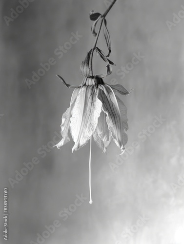 Dying Black and White Flower