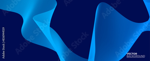 Abstract blue background with flowing lines for futuristic concept. Dynamic waves. relaxing music sound or technology. banner, cover, poster, flyer, card. vector illustration