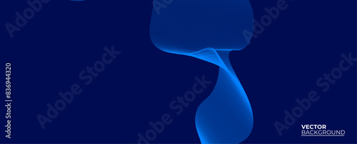 Abstract blue background with flowing lines for futuristic concept. Dynamic waves. relaxing music sound or technology. banner, cover, poster, flyer, card. vector illustration