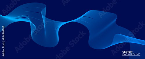 Abstract blue background with flowing lines for futuristic concept. Dynamic waves. relaxing music sound or technology. banner, cover, poster, flyer, card. vector illustration