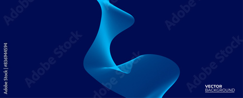 Abstract blue background with flowing lines for futuristic concept. Dynamic waves. relaxing music sound or technology. banner, cover, poster, flyer, card. vector illustration