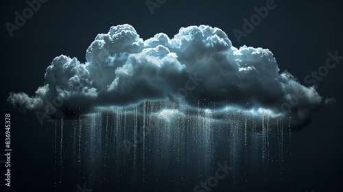 Autumnal eddy clouds, feasible 3D drizzled clouds with massive downpours, and feasible rain clouds over a dark setting lovely rays and space, Generative AI. photo