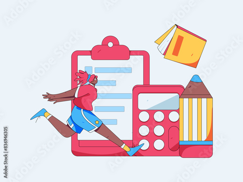 Education and learning people flat vector concept hand drawn illustration
