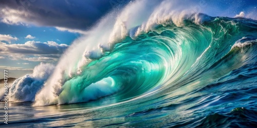 Ocean wave closeup detail of crashing water energy power of nature, ocean, wave, closeup, water, crashing, hollow, breaking, energy, power, nature, force, motion, turbulent, sea, aqua, blue