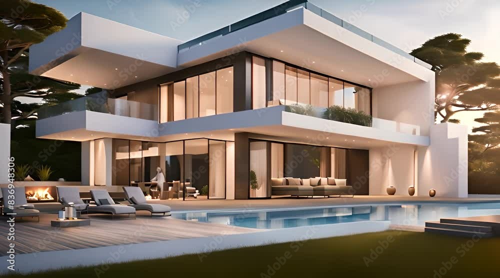3D View of House Exterior by the Sea. Harmonious Home Design 3D View of House Exterior by the Sea. Harmonious Home Design