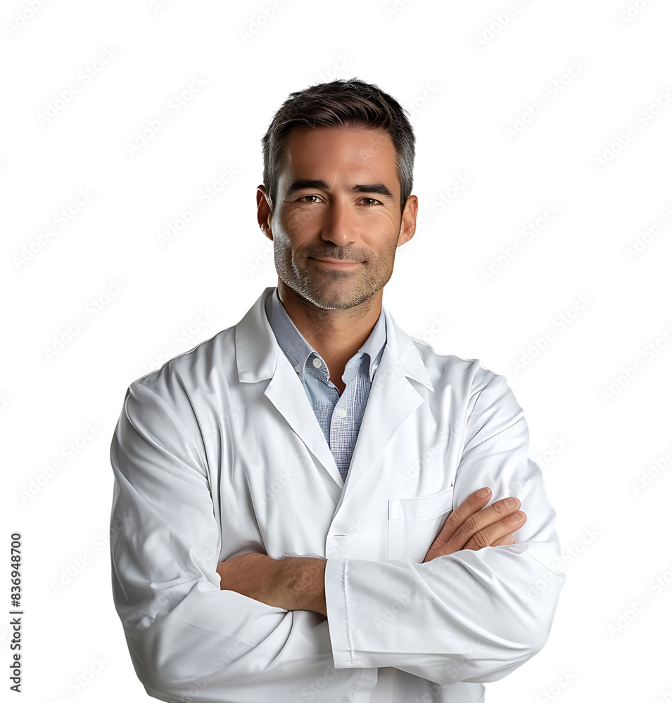 Confident male Medical Professional on isolated transparent background Confident male Medical Professional on isolated transparent background