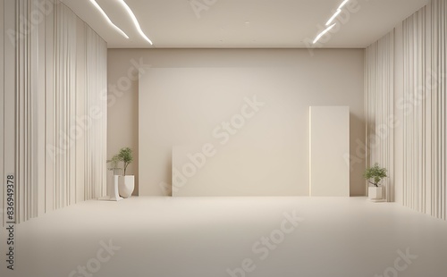 Minimalistic Abstract beige wall background for product presentation  