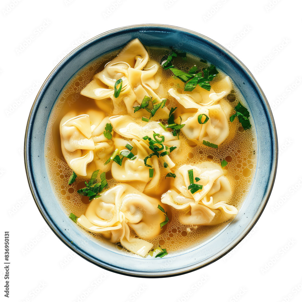 Wonton Noodle Soup in a bowl isolated on transparent background Remove, Clipping Path Wonton Noodle Soup in a bowl isolated on transparent background Remove, Clipping Path