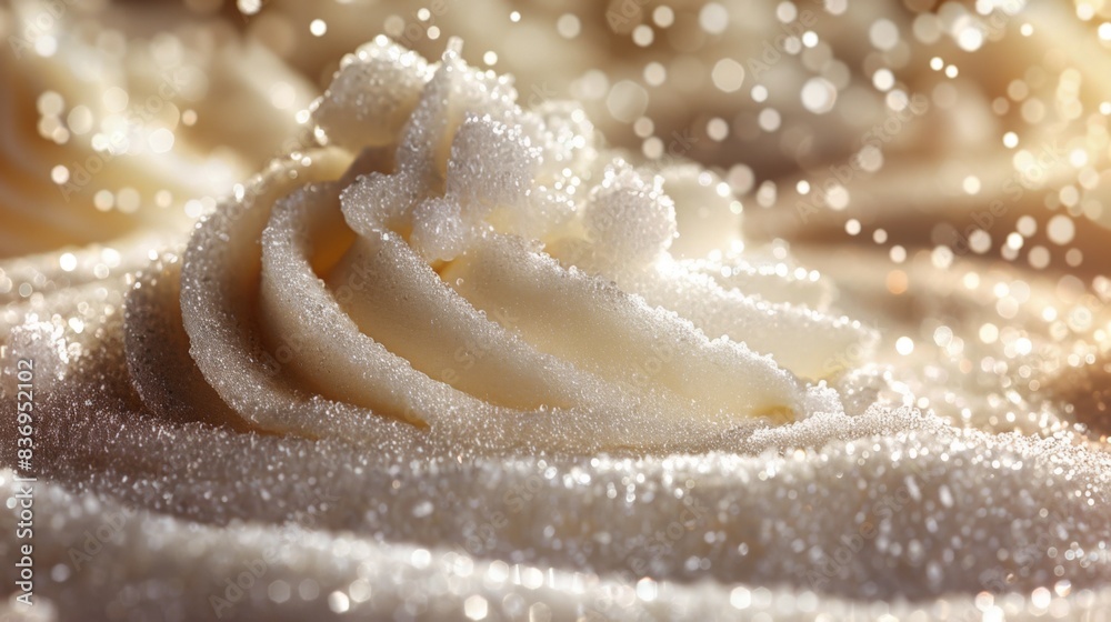 The image depicts several cube-shaped pieces of sugar, with granulated sugar scattered around them. The sugar cubes have a golden-brown color, suggesting they might be made of unrefined or brown sugar The image depicts several cube-shaped pieces of sugar, with granulated sugar scattered around them. The sugar cubes have a golden-brown color, suggesting they might be made of unrefined or brown sugar