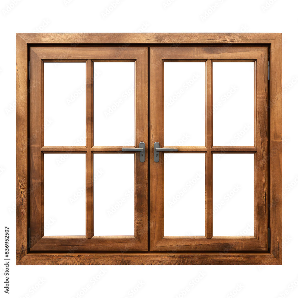 wooden window frame isolated on transparent background Remove, Clipping Path wooden window frame isolated on transparent background Remove, Clipping Path