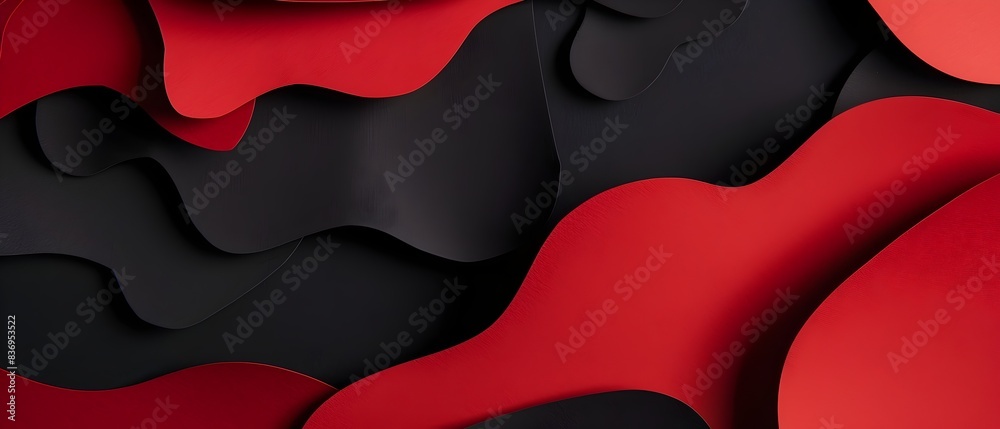 Red and Black Paper Craft Layers Forming a Captivating Abstract Background Wallpaper with Organic and Angular Shapes Red and Black Paper Craft Layers Forming a Captivating Abstract Background Wallpaper with Organic and Angular Shapes