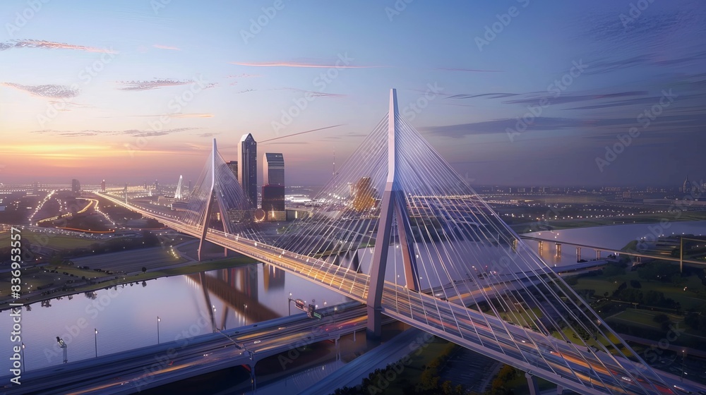 Obraz premium Modern Cable-Stayed Bridge