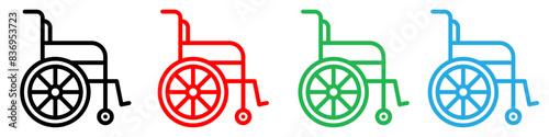 Wheelchair icon representing accessibility and mobility aids, ideal for healthcare facilities, disability services, and inclusive design