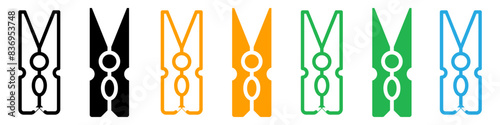 Clothespin icon depicting laundry and drying clothes, suitable for home chores, household management, and cleaning services