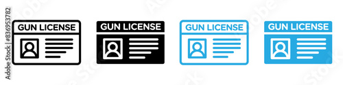 Gun license icon depicting firearm regulation and legal permissions, suitable for law enforcement, security, and legal services