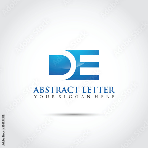 Abstract Letter DE Logo Template. Vector Illustrator