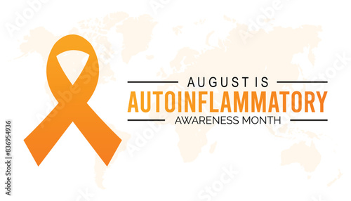 Autoinflammatory awareness month is observed every year on August.banner design template Vector illustration background design. photo