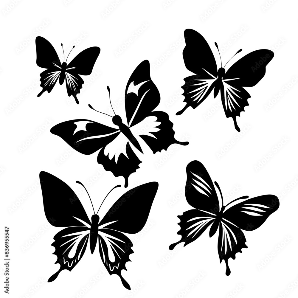 A set of butterflies vector illustration A set of butterflies vector illustration