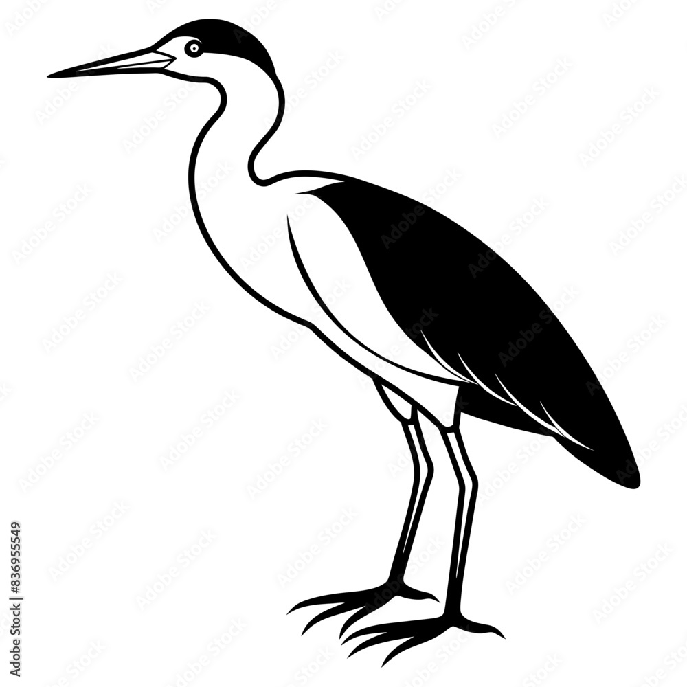 Obraz premium heron isolated vector illustration on a white background