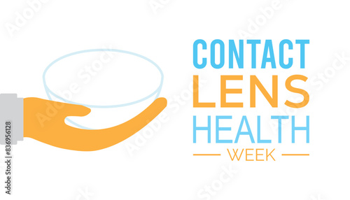 Contact Lens Health Week is observed every year on August.banner design template Vector illustration background design.