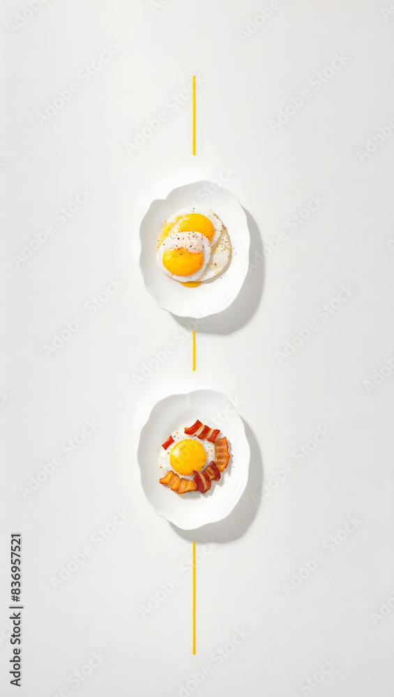 poster fried eggs on a plate poster fried eggs on a plate