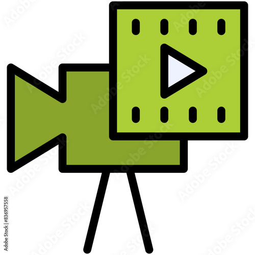 movie filled line icon