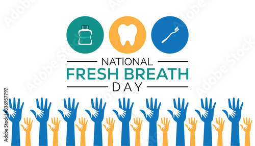 National Fresh breath day is observed every year on August.banner design template Vector illustration background design.
