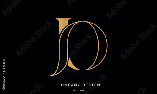 JO, OJ Abstract Letters Logo Monogram Design Font Icon Vector Initials