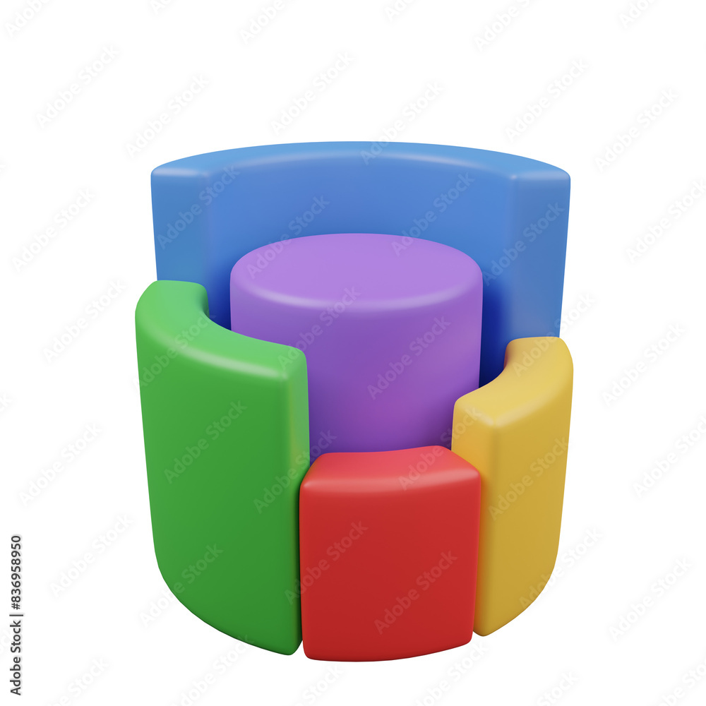 3d render of graph and chart