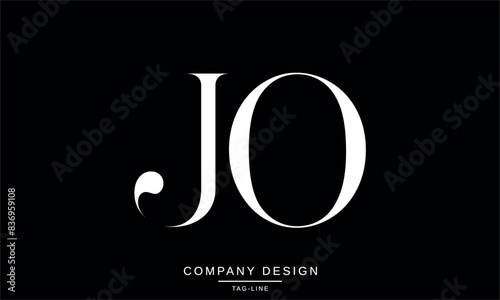 JO, OJ Abstract Letters Logo Monogram Design Font Icon Vector Initials