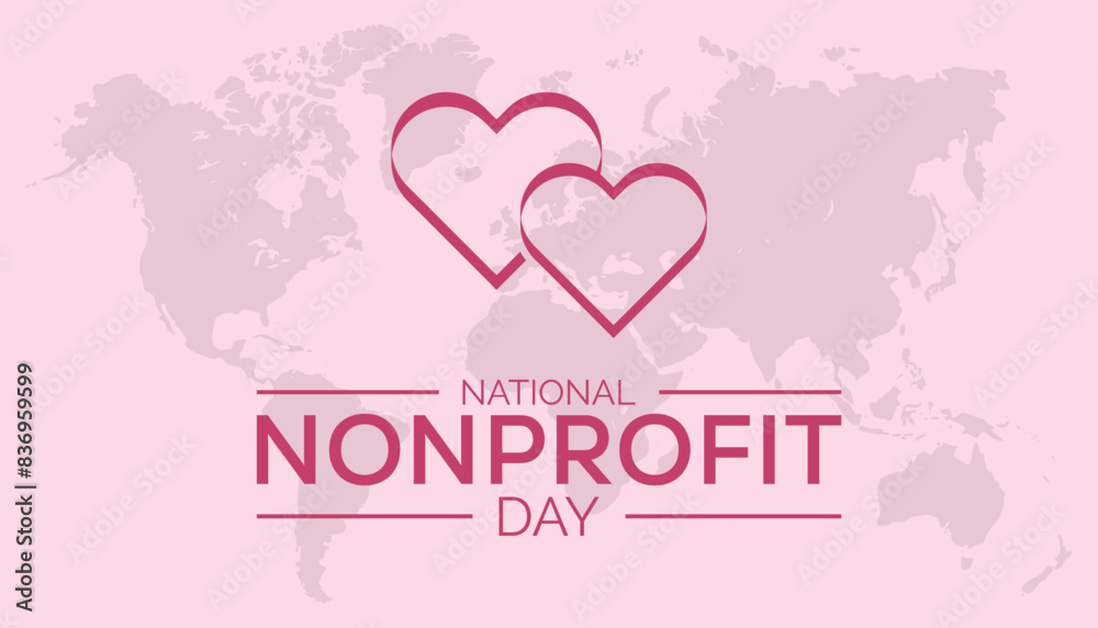 National Nonprofit Day is observed every year on August.banner design template Vector illustration background design.