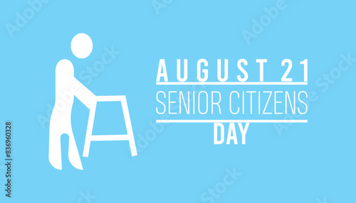 Senior Citizens Day is observed every year on August.banner design template Vector illustration background design.