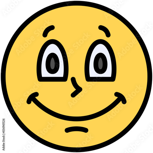 smile filled line icon
