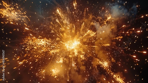 A dynamic explosion of fireworks lighting up the night sky, celebrating the arrival of Black Friday savings.