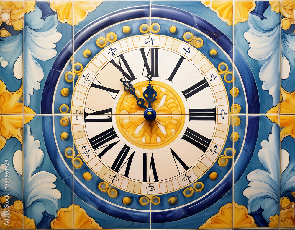 Obraz premium multi-colored majolica clock