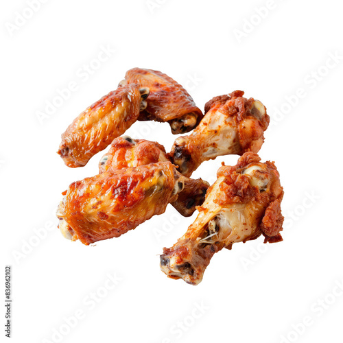 Crispy Chicken Wings, Isolated On A White Background, Ready To Be Enjoyed © HKTArt4U