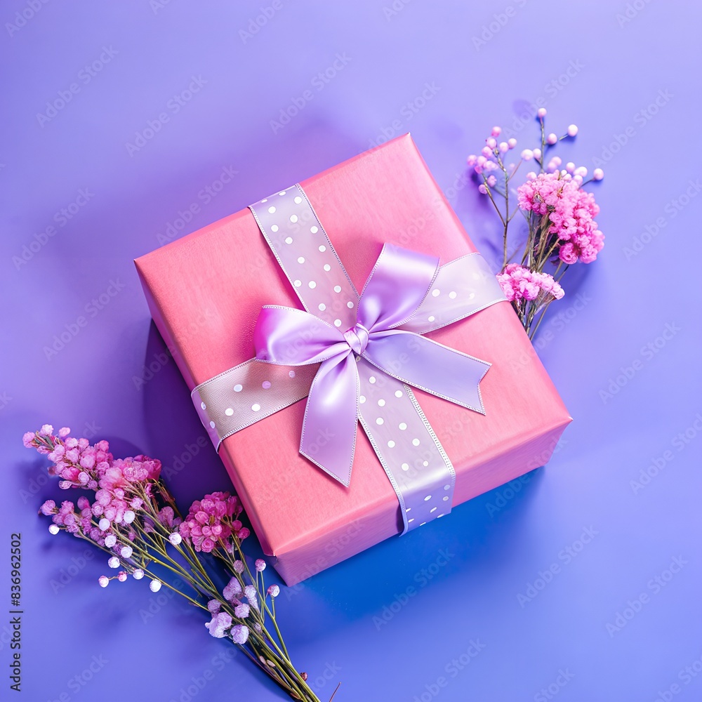Gifts box on the background view from the top, for a premium style advertising. Gifts box on the background view from the top, for a premium style advertising.